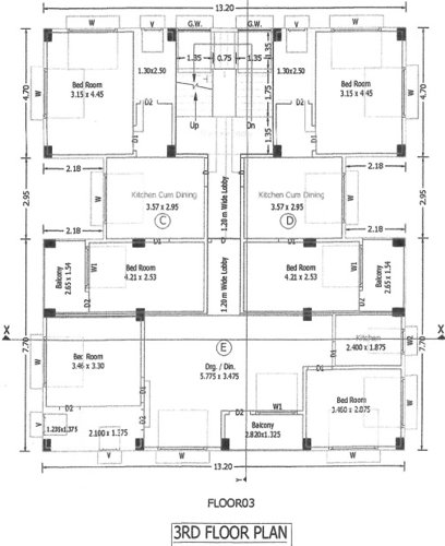  disha-apartment Disha Apartment Cluster Plan for 3rd Floor