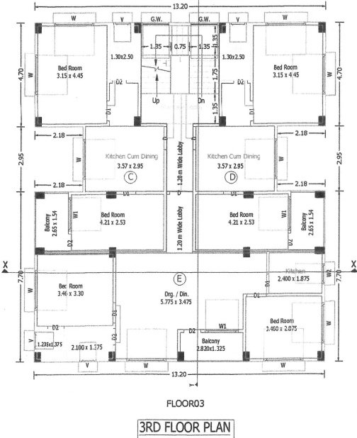  disha apartment Disha Apartment Cluster Plan for 3rd Floor