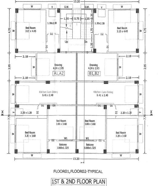  disha apartment Disha Apartment Cluster Plan from 1st to 2nd Floor