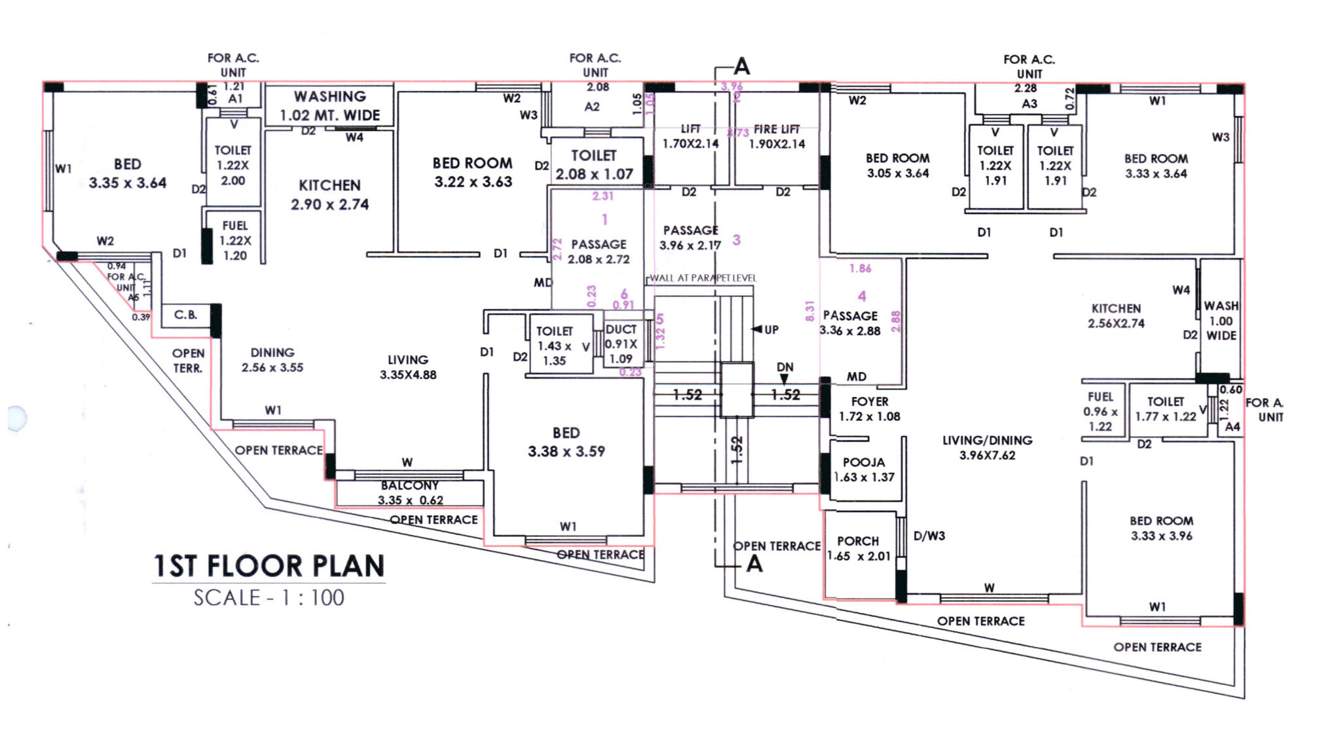  height Height Cluster Plan for 1st Floor