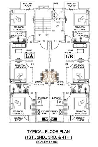  madhuja-co-operative Madhuja Co Operative Cluster Plan from 1st to 4th Floor