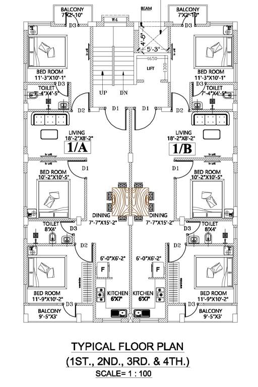  madhuja co operative Madhuja Co Operative Cluster Plan from 1st to 4th Floor