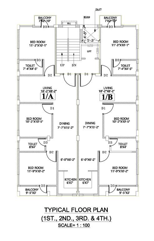  madhuja co operative Madhuja Co Operative Cluster Plan from 1st to 4th Floor