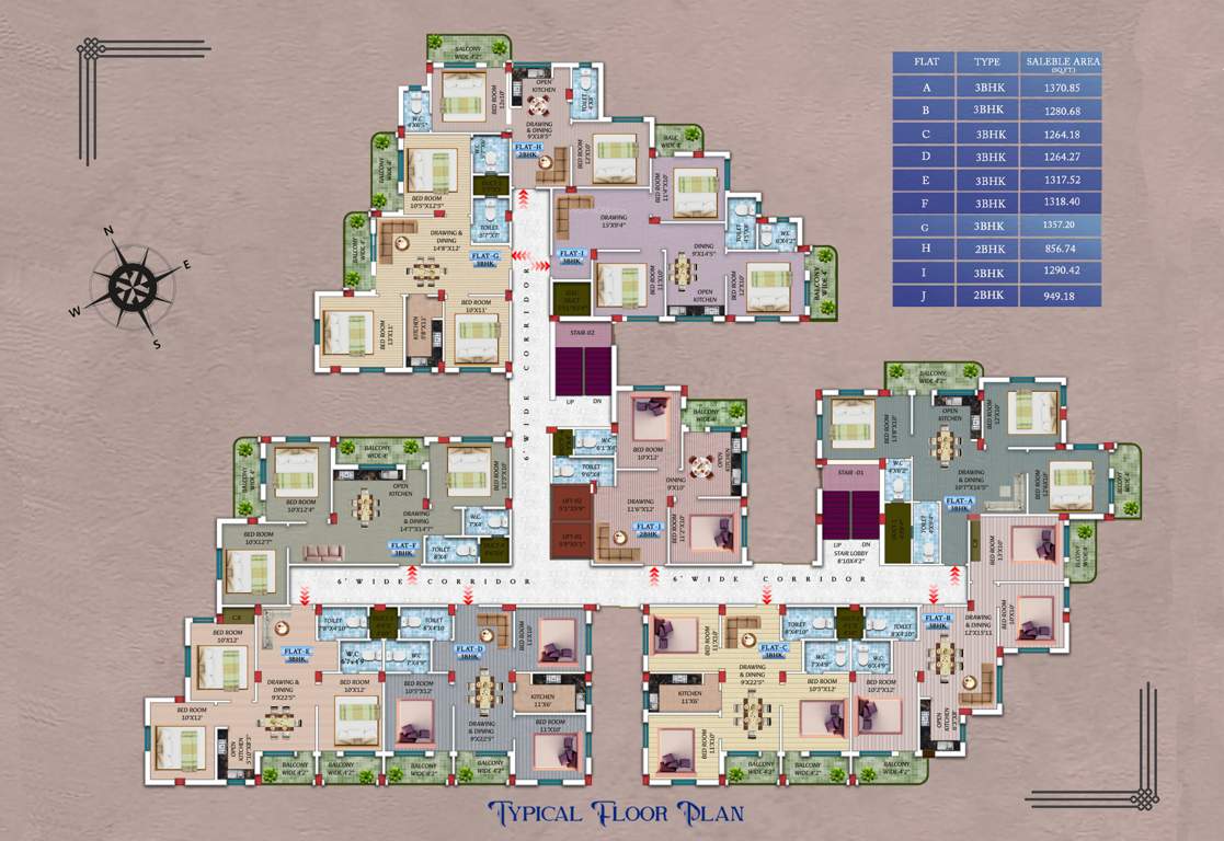  paulami ananda niketan Paulami Ananda Niketan Cluster Plan for Typical Floor