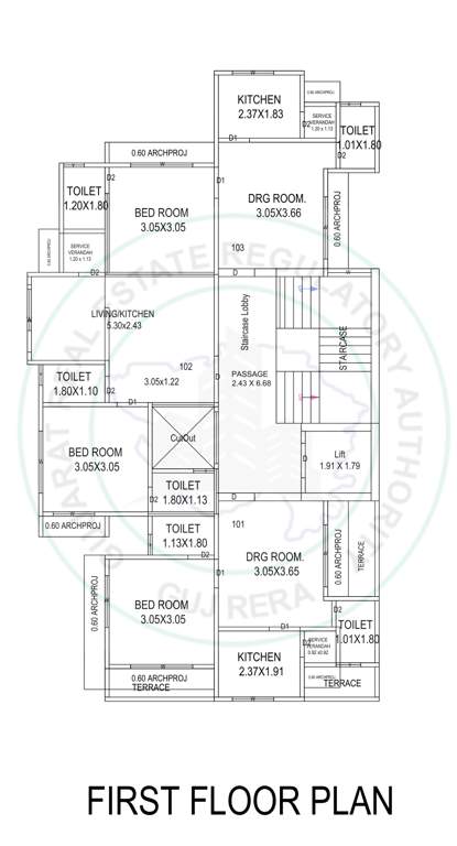  noori mahal Noori Mahal Cluster Plan for 1st Floor