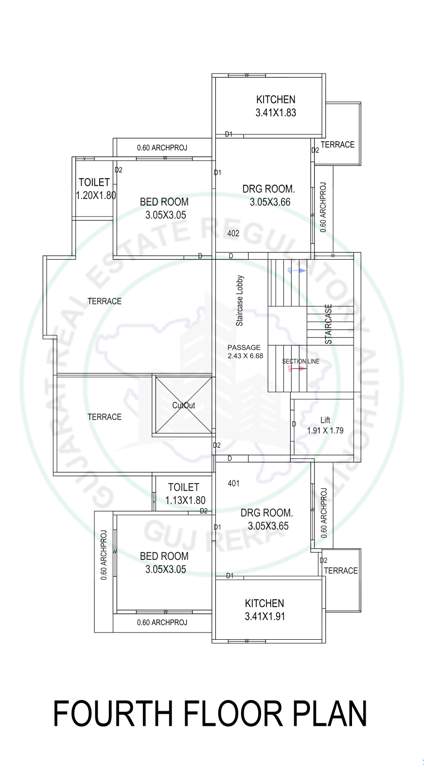  noori mahal Noori Mahal Cluster Plan for 4th Floor