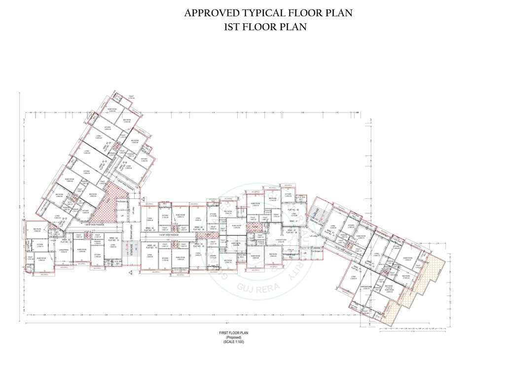  residency Residency A1 Cluster Plan from 1st to 2nd Floor