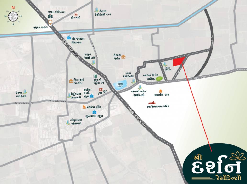shree darshan residency Location Plan