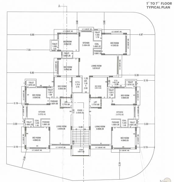Tower A Cluster Plan from 1st to 7th Floor uma-skyz Tower A Cluster Plan from 1st to 7th Floor