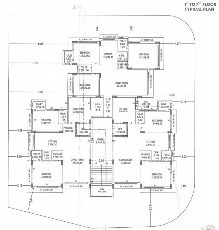  uma skyz Tower A Cluster Plan from 1st to 7th Floor