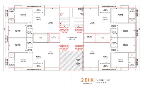  atharv-heights Block B Cluster Plan from 1st to 13th Floor