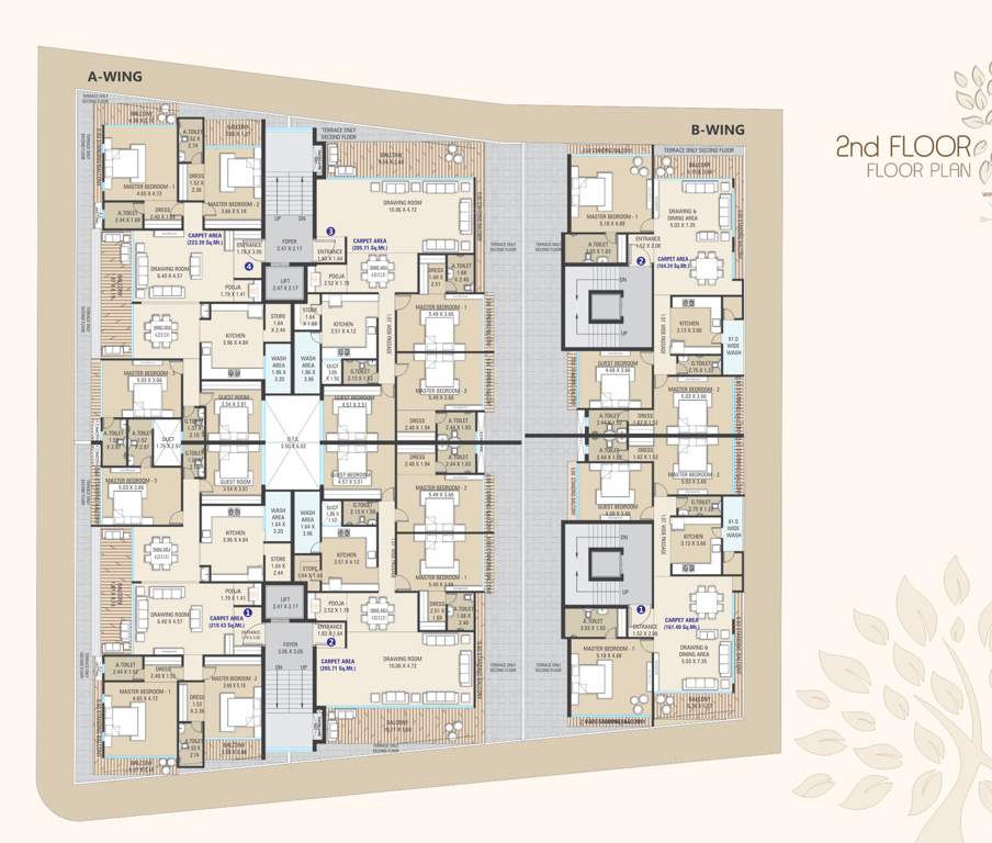  saundarya Wing A Cluster Plan for 2nd Floor