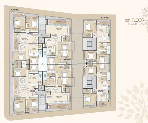  saundarya Wing-A Cluster Plan for 6th Floor