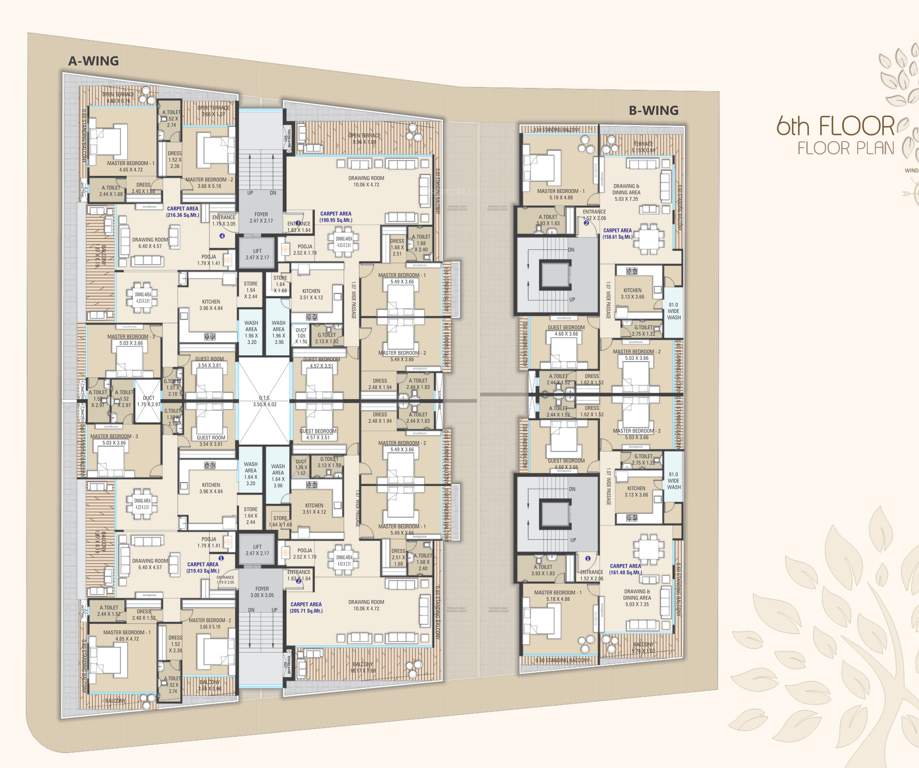  saundarya Wing A Cluster Plan for 6th Floor