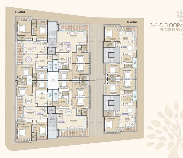  saundarya Wing-B Cluster Plan from 3rd to 5th Floor