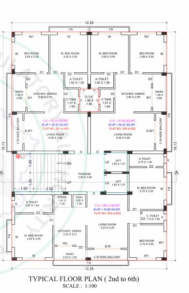  gauri-shankar-heights Tower A Cluster Plan from 2nd to 6th Floor