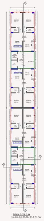  husna heights Block A Cluster Plan from 1st to 7th Floor