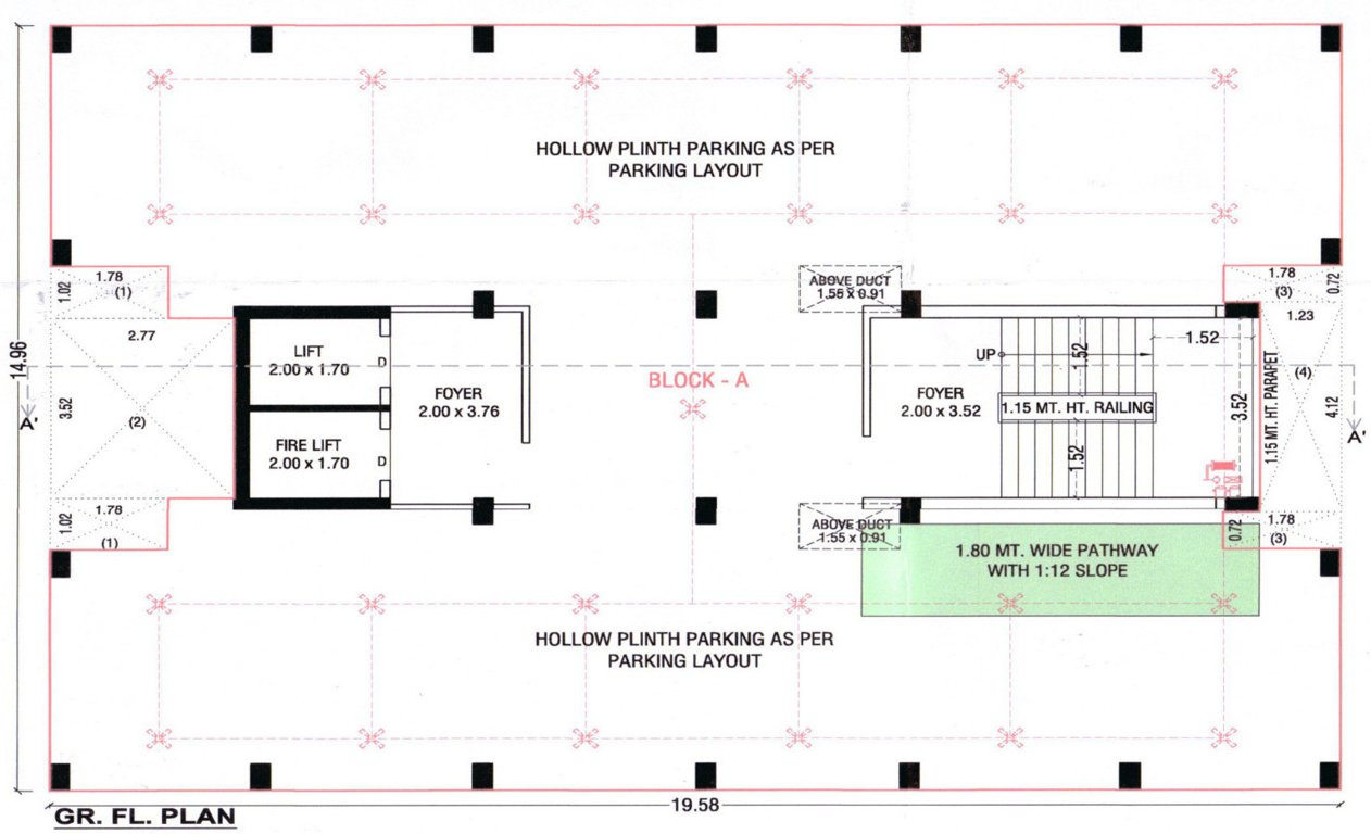 adarshnagar Tower A Cluster Plan for ground Floor