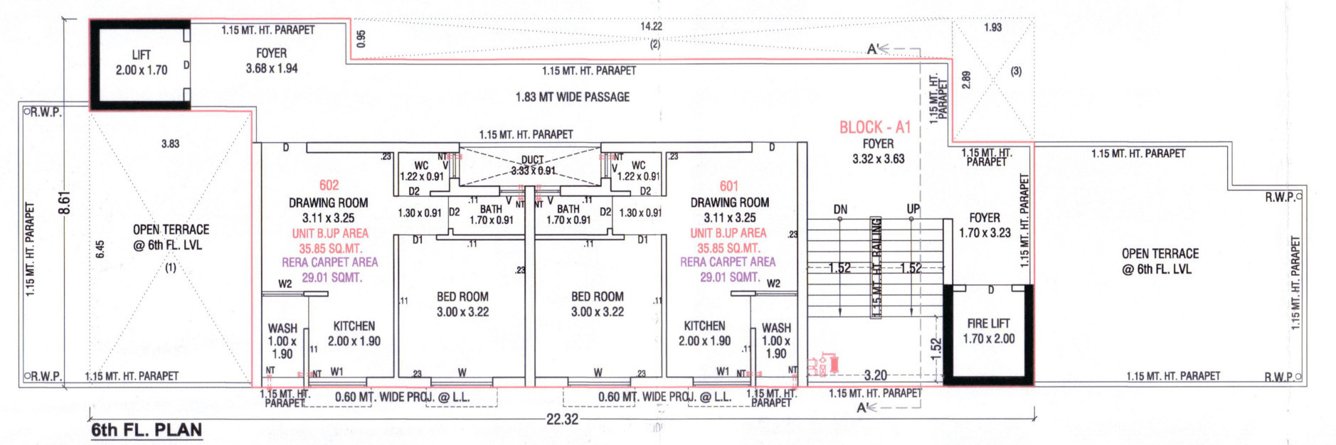  adarshnagar Tower A1 Cluster Plan for 6th Floor
