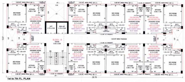  adarshnagar Tower B Cluster Plan from 1st to 7th Floor