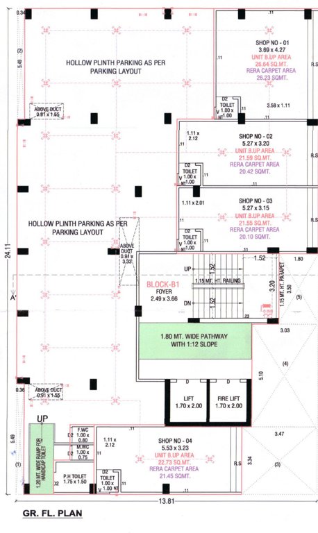  adarshnagar Tower B1 Cluster Plan for ground Floor