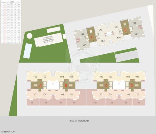  orchid-finsbury Tower A B C D E F Cluster Plan for 1st Floor