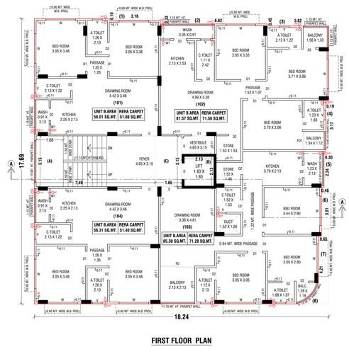  new-panchshil-apartment-owners-association Block A Cluster Plan for 1st Floor