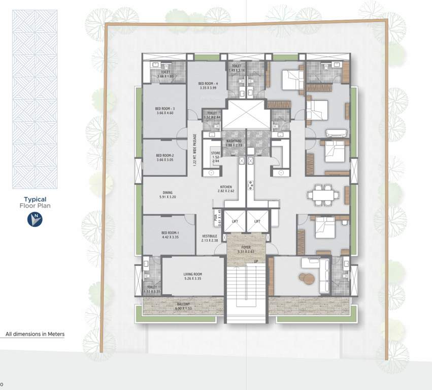  aikya two Aikya Two Cluster Plan for typical Floor