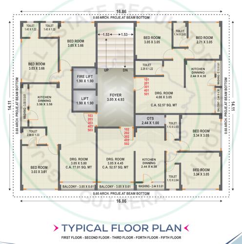  oliz-homes Oliz Homes Cluster Plan from 1st to 5th Floor