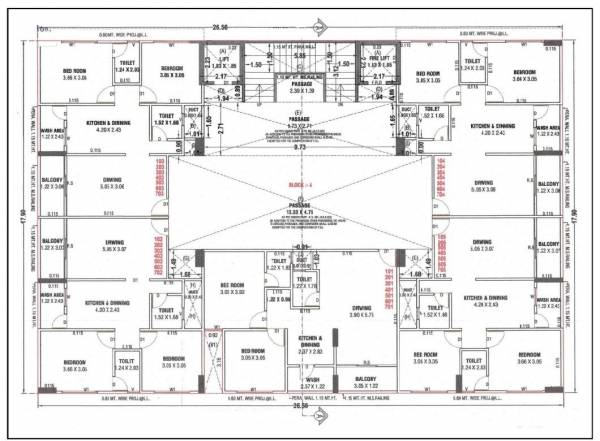  asthavinayak-residency Block A Cluster Plan from 1st to 7th Floor