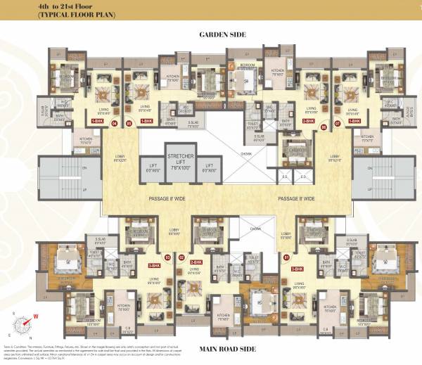  the-heavens-palace-phase-iii Wing 1 Cluster Plan for typical Floor
