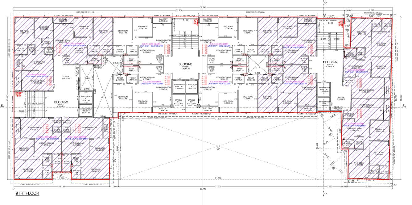  orium elements Block A B C Cluster Plan for 9th Floor