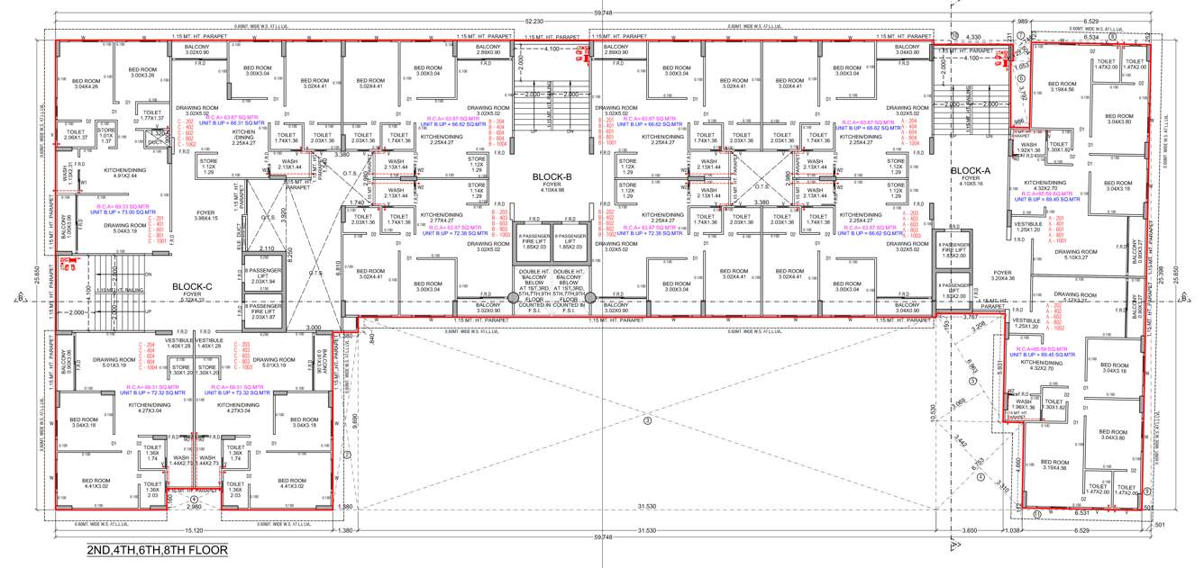  orium elements Block A B C Cluster Plan from 2nd to 8th Floor
