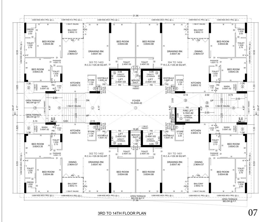  rhythm gladeview Rhythm Gladeview Cluster Plan from 3rd to 14th Floor