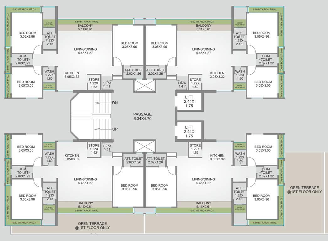 vivanta sky towers phase 01 Block A Cluster Plan for 1st Floor
