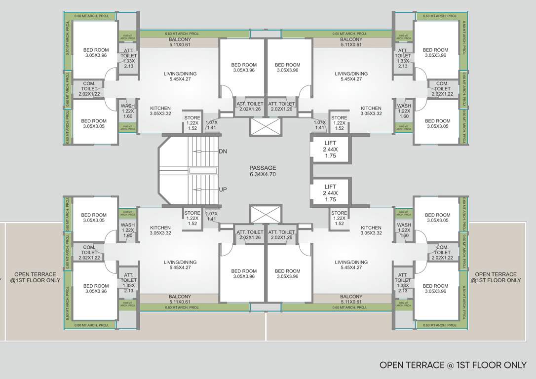 vivanta sky towers phase 01 Block B Cluster Plan for 1st Floor