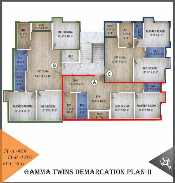  twins-ii Twins II Cluster Plan for Typical Floor