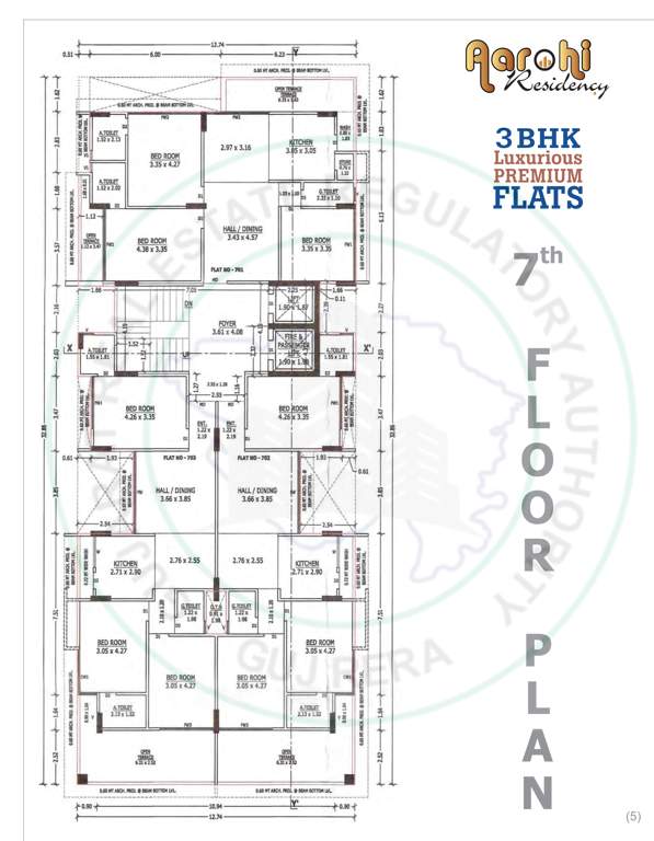  aarohi residency Block A Cluster Plan for 7th Floor