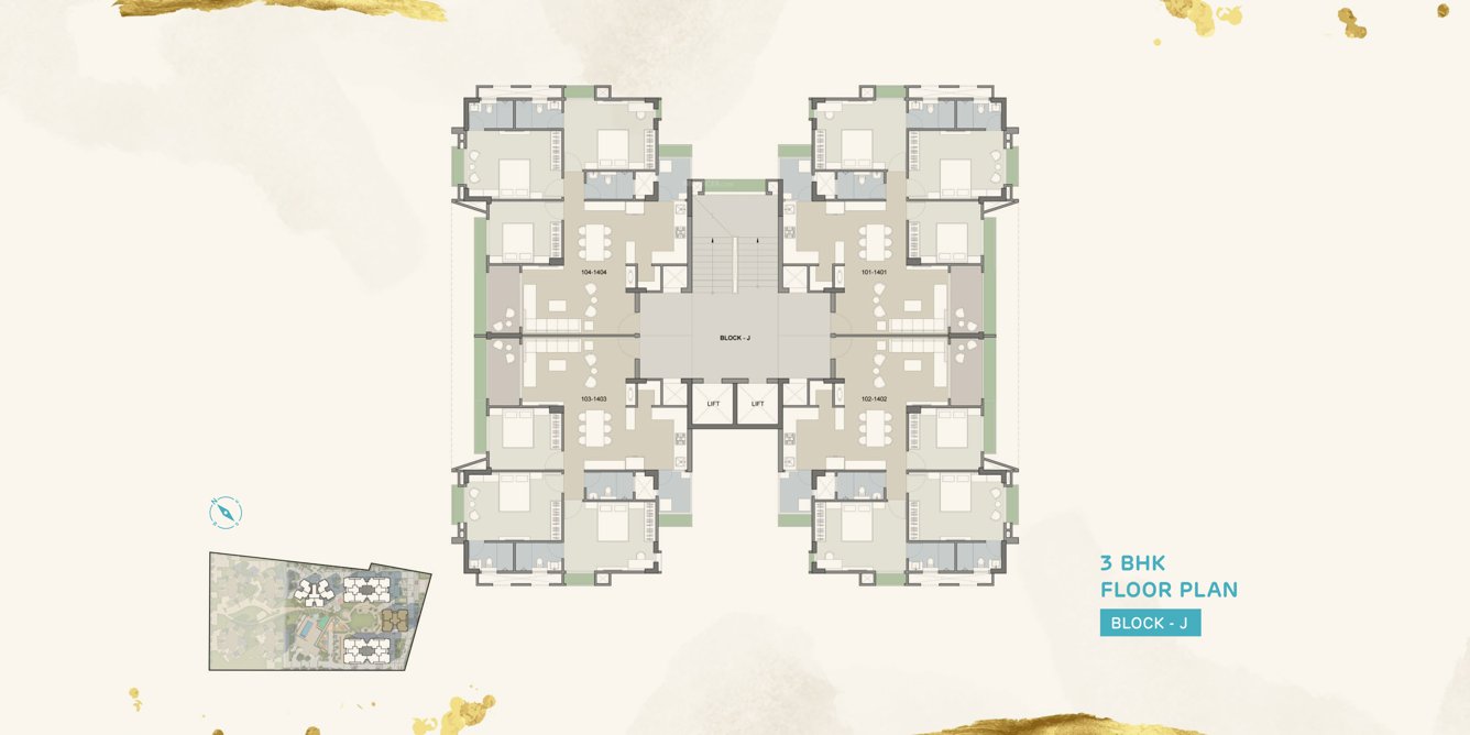  elysium novus Tower J Cluster Plan for Typical Floor
