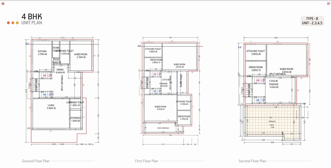 shashwat villa Cluster Plan from 2nd to 5th Floor