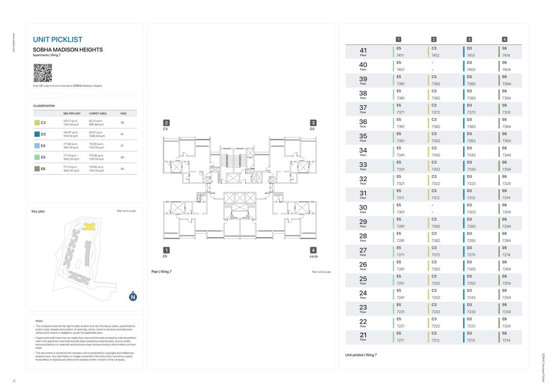  madison heights townpark phase 1 w5 to 7 Wing 7 Cluster Plan from 21th to 41th Floor