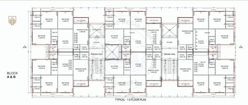  suvarna-exotica B Cluster Plan from 1st to 6th Floor