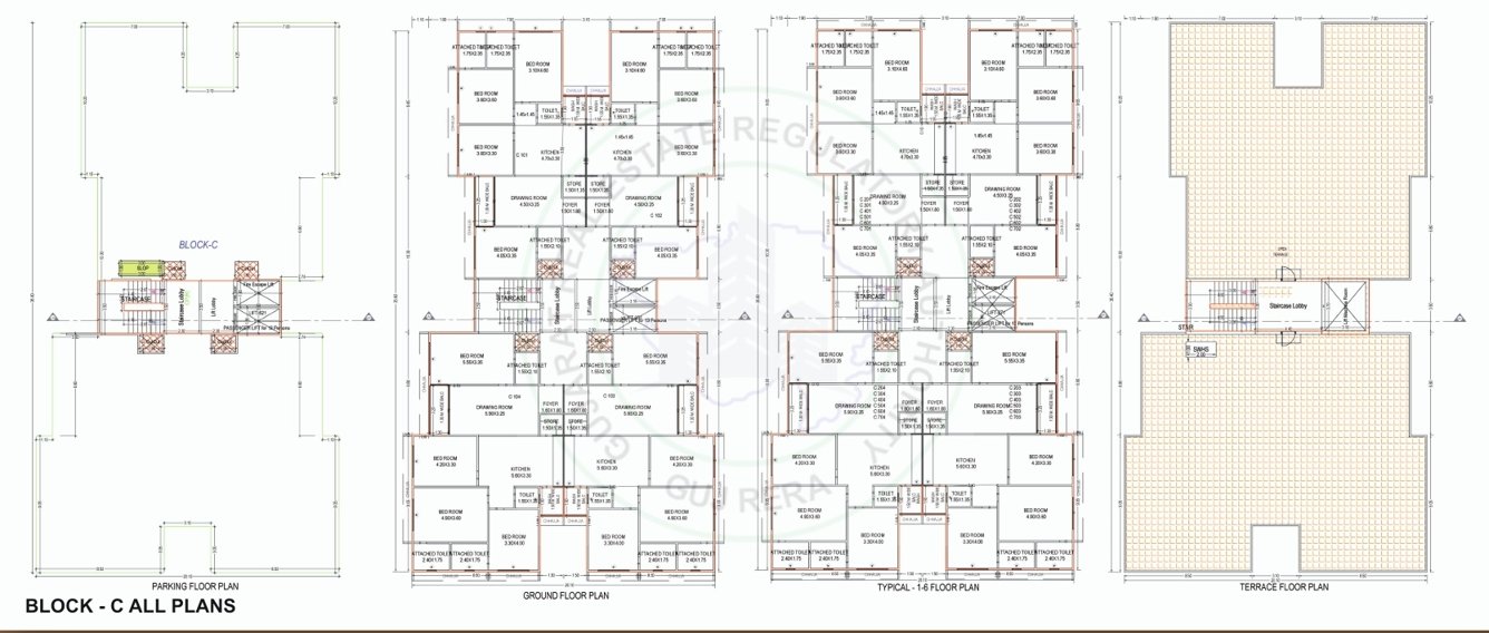 suvarna exotica C Cluster Plan for 6th Floor