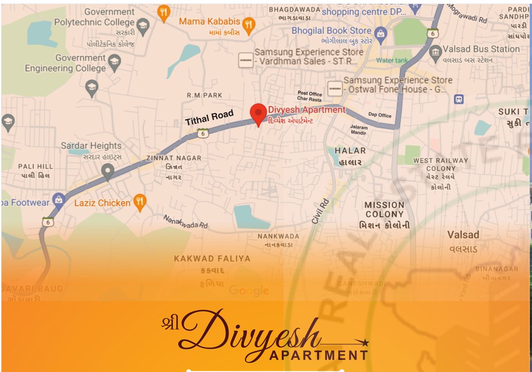 shree divyesh apartment Location Plan