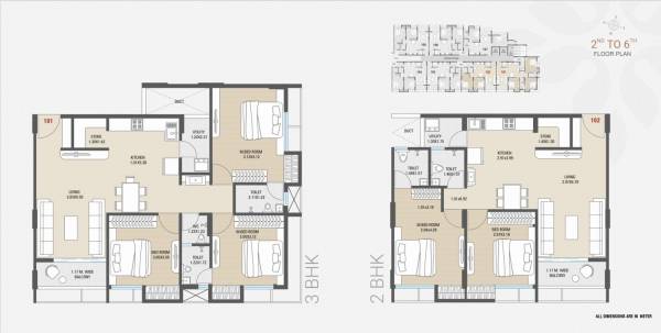  tulsi-kalash A+B Cluster Plan from 2nd to 6th Floor