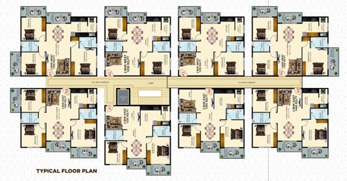  greenwoods Tower A Cluster Plan from 1st to 4th Floor
