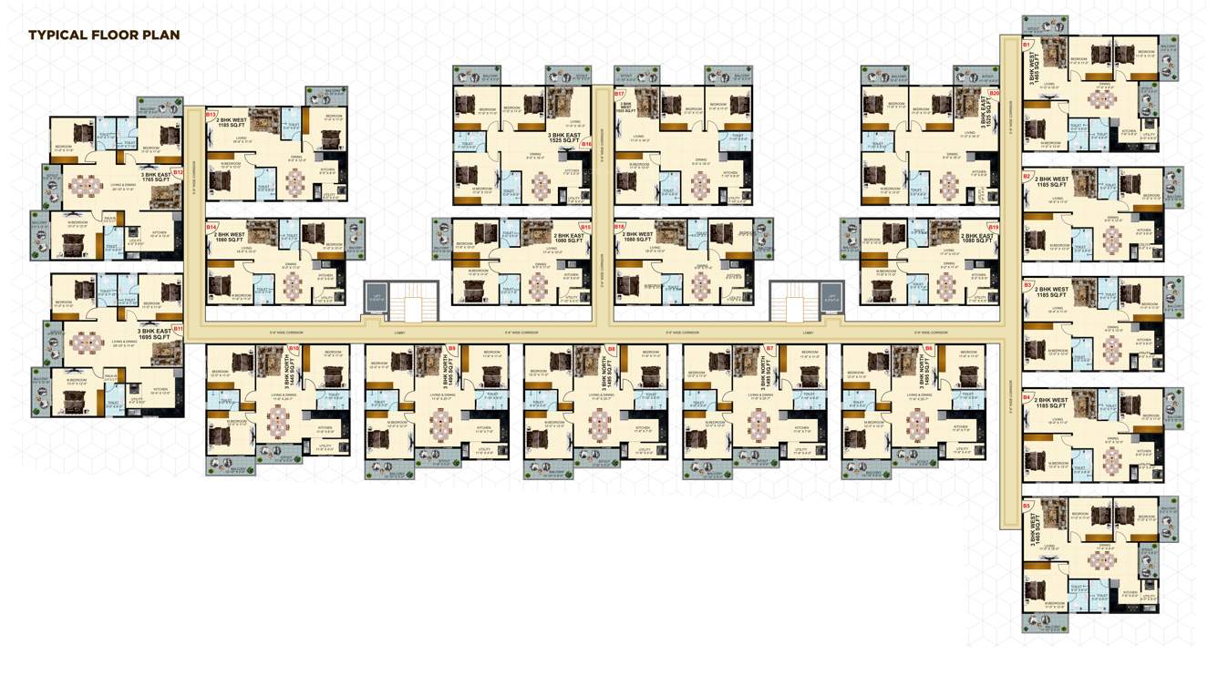  greenwoods Tower B Cluster Plan from 1st to 4th Floor