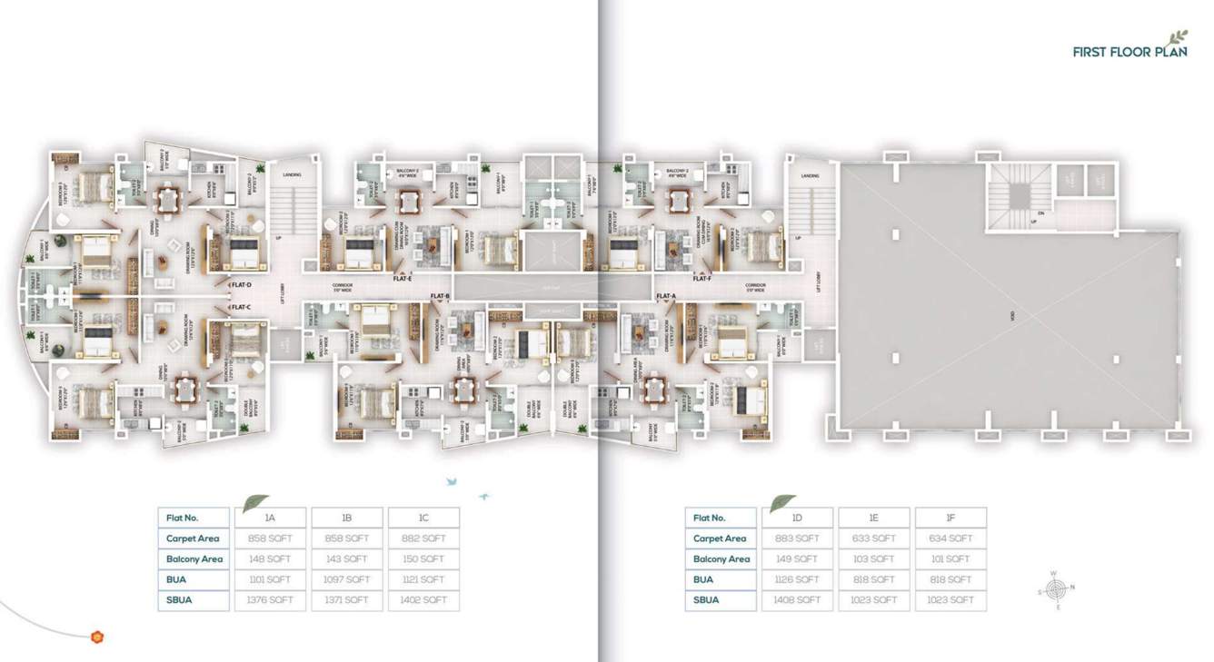  the edge The Edge Tower 1 Cluster Plan from 1st to 8th Floor