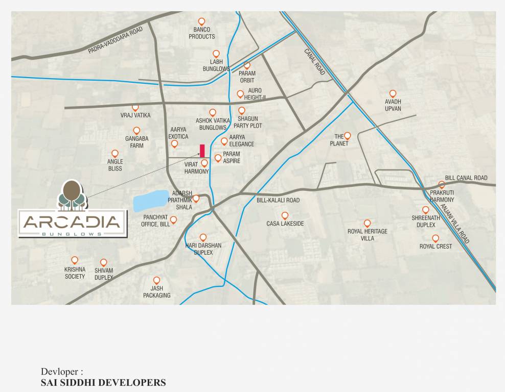  arcadia bungalows Location Plan