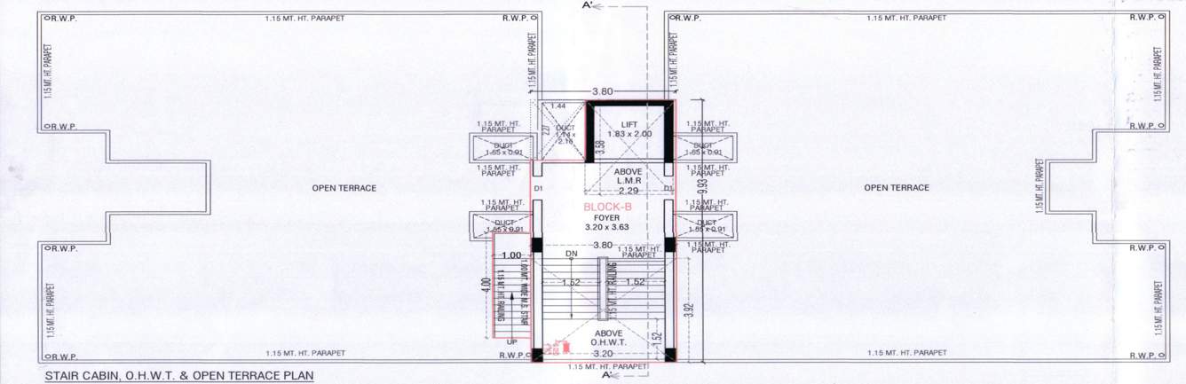 vandemataram vardhmannagar Block B Cluster Plan for Terrace Floor